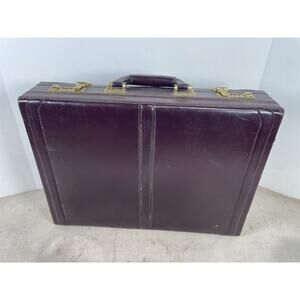 Vintage Lucas Burgundy Leather Attache Briefcase Combo Locks